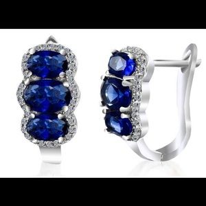Sapphire and Diamond Accent Earrings